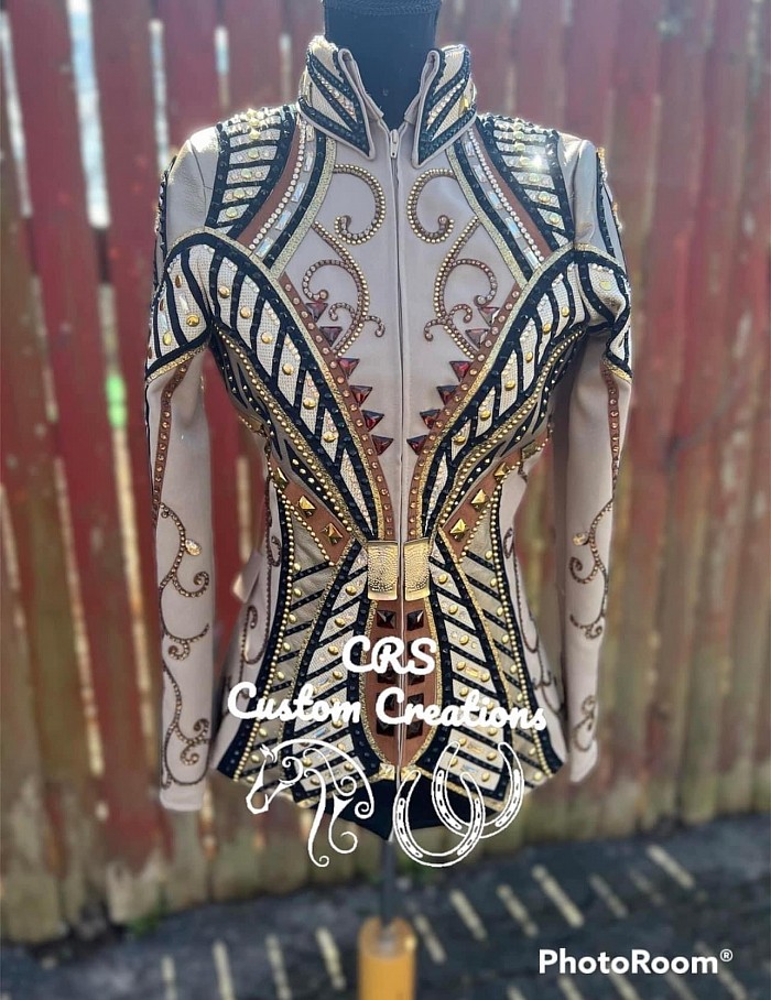 Price drop $1500 buyer pays shipping.   NEW Show Jacket by Mode Cheval in a Ladies Size Small. Priced at $2,000! This jacket is absolutely stunning!  Bust - 34 to 36  Waist - 28 to 31  Sleeve Length - 25 Shoulders - 15  Back Length - 25