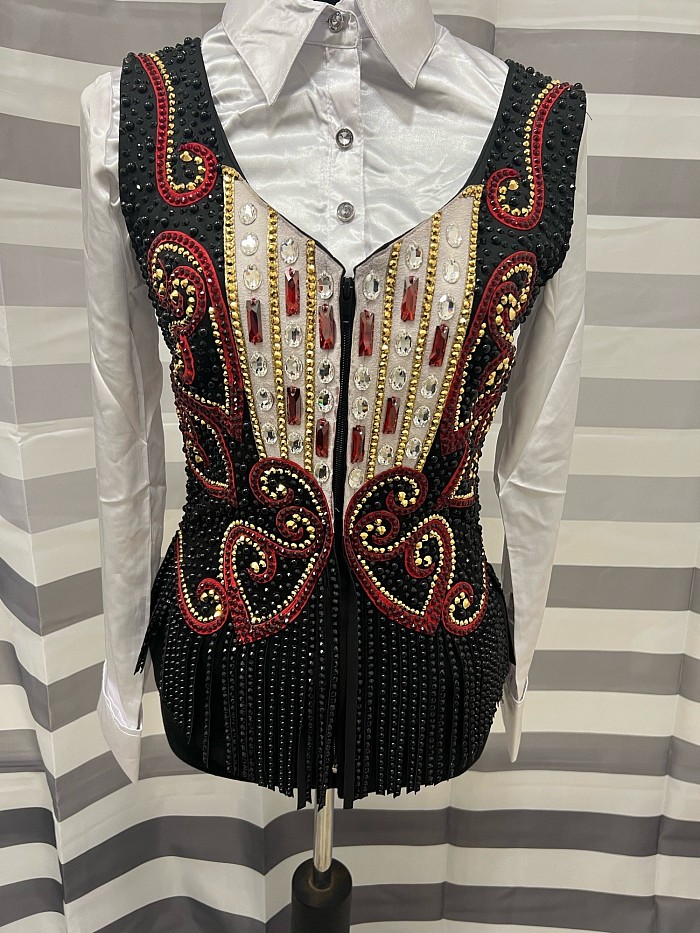 Stunning like new Lindsey James vest in on consignment priced at $2,600 plus shipping. All sales are final.  Bust 34 Waist 30  Hip 34 Tons of stretch!